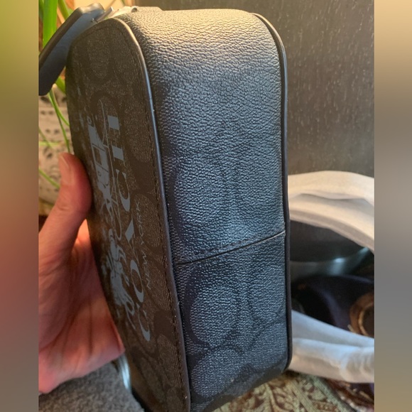 Authentic COACH Signature Coated canvas /smooth leather zip top crossbody - Picture 3 of 9